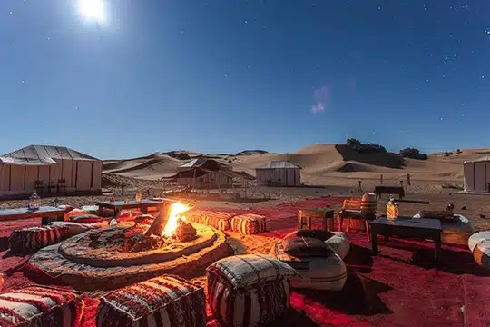 bivouac dans le désert marocain